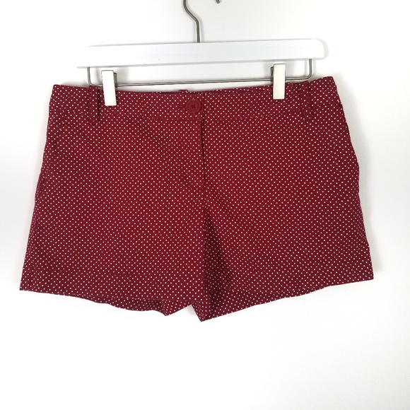 LOFT Pants - LOFT Red and White Polka Dot Shorts Size 4
